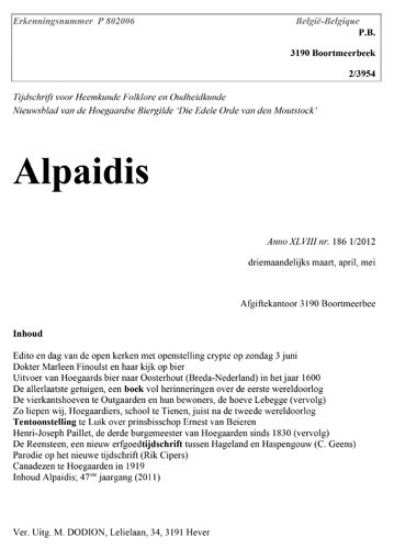 Kaft van Alpaidis 186